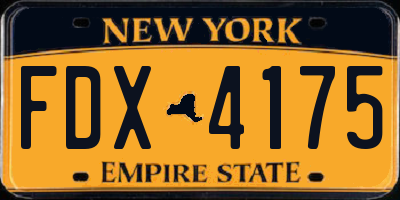 NY license plate FDX4175