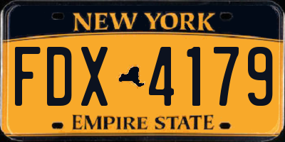 NY license plate FDX4179