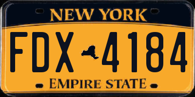 NY license plate FDX4184