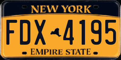 NY license plate FDX4195