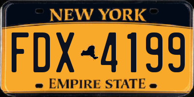 NY license plate FDX4199