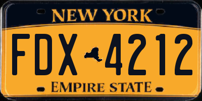 NY license plate FDX4212