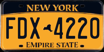 NY license plate FDX4220