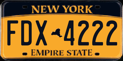 NY license plate FDX4222