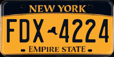NY license plate FDX4224