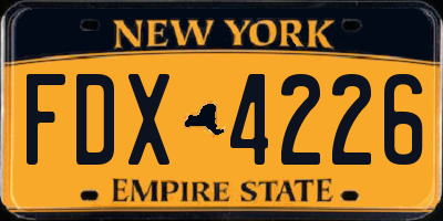 NY license plate FDX4226