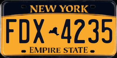 NY license plate FDX4235