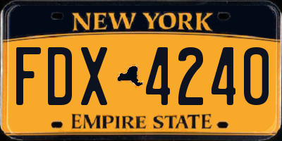 NY license plate FDX4240