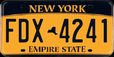 NY license plate FDX4241