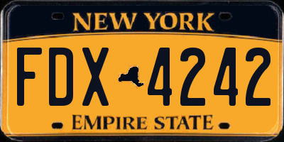 NY license plate FDX4242