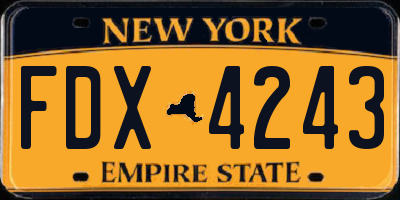 NY license plate FDX4243