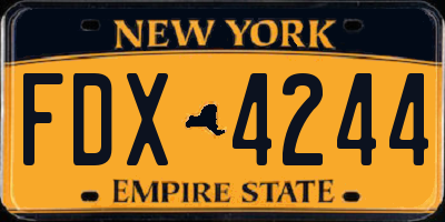 NY license plate FDX4244