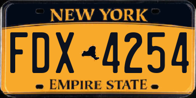 NY license plate FDX4254