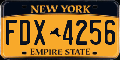 NY license plate FDX4256