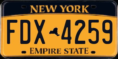 NY license plate FDX4259