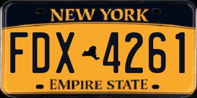 NY license plate FDX4261