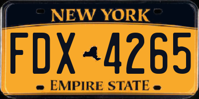 NY license plate FDX4265