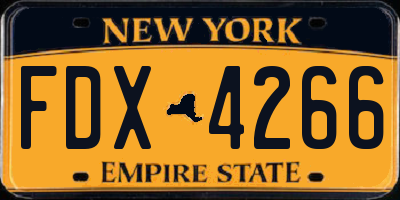 NY license plate FDX4266