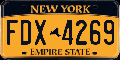 NY license plate FDX4269