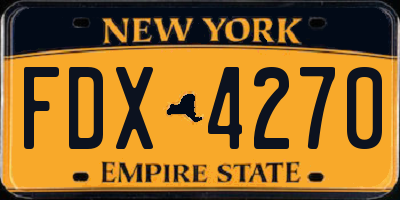 NY license plate FDX4270