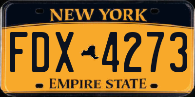 NY license plate FDX4273