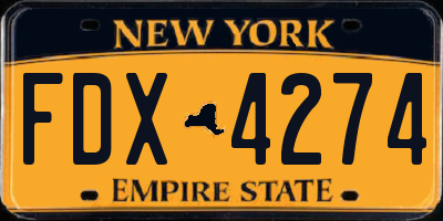 NY license plate FDX4274