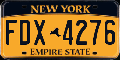 NY license plate FDX4276