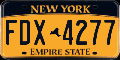 NY license plate FDX4277