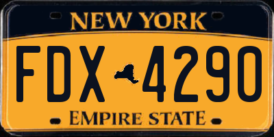 NY license plate FDX4290
