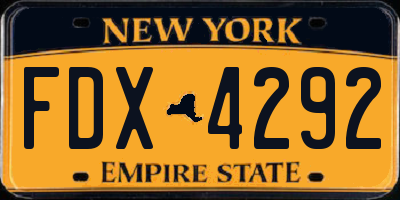 NY license plate FDX4292