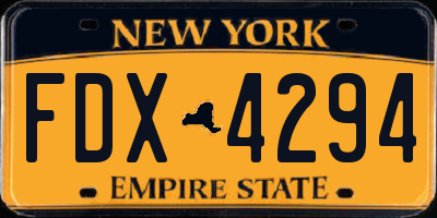 NY license plate FDX4294