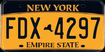 NY license plate FDX4297