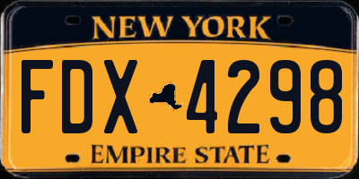 NY license plate FDX4298