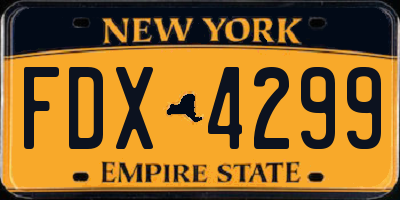 NY license plate FDX4299