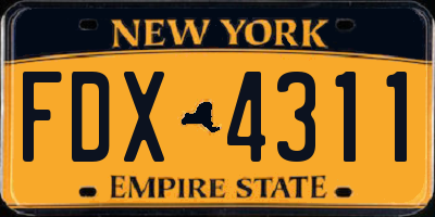 NY license plate FDX4311