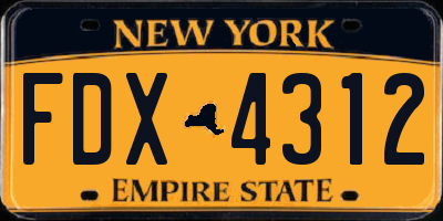 NY license plate FDX4312