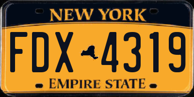 NY license plate FDX4319