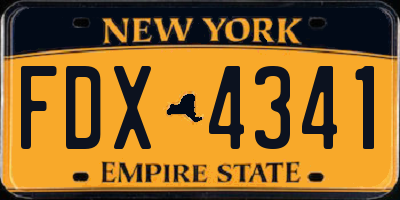 NY license plate FDX4341