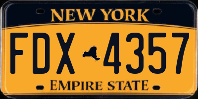 NY license plate FDX4357