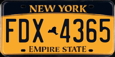 NY license plate FDX4365