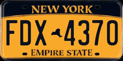 NY license plate FDX4370