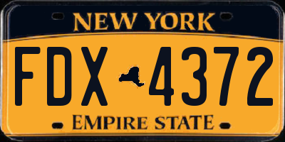 NY license plate FDX4372