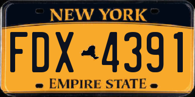 NY license plate FDX4391