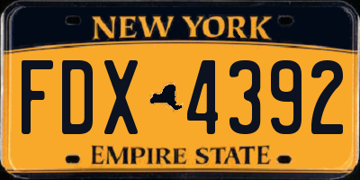 NY license plate FDX4392