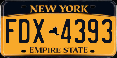 NY license plate FDX4393
