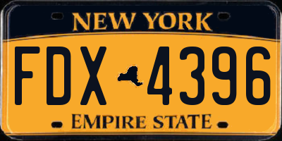 NY license plate FDX4396