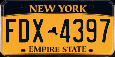 NY license plate FDX4397