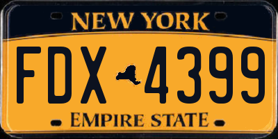 NY license plate FDX4399