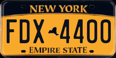 NY license plate FDX4400