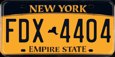 NY license plate FDX4404